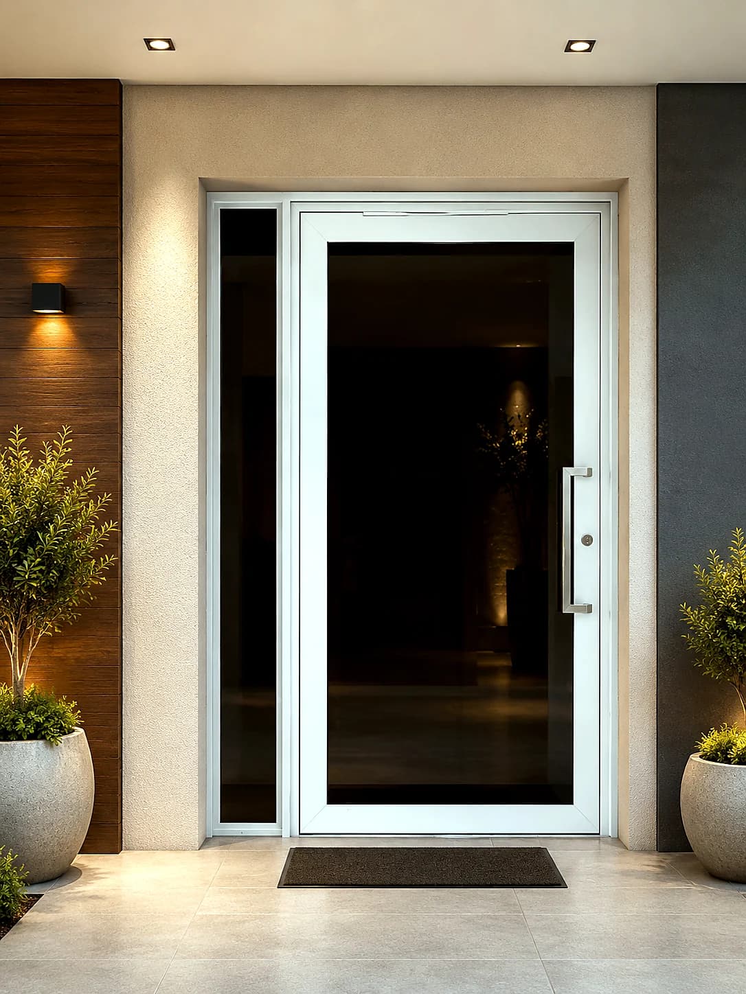 Porta pivotante de alumínio com acabamento premium — modelo 1