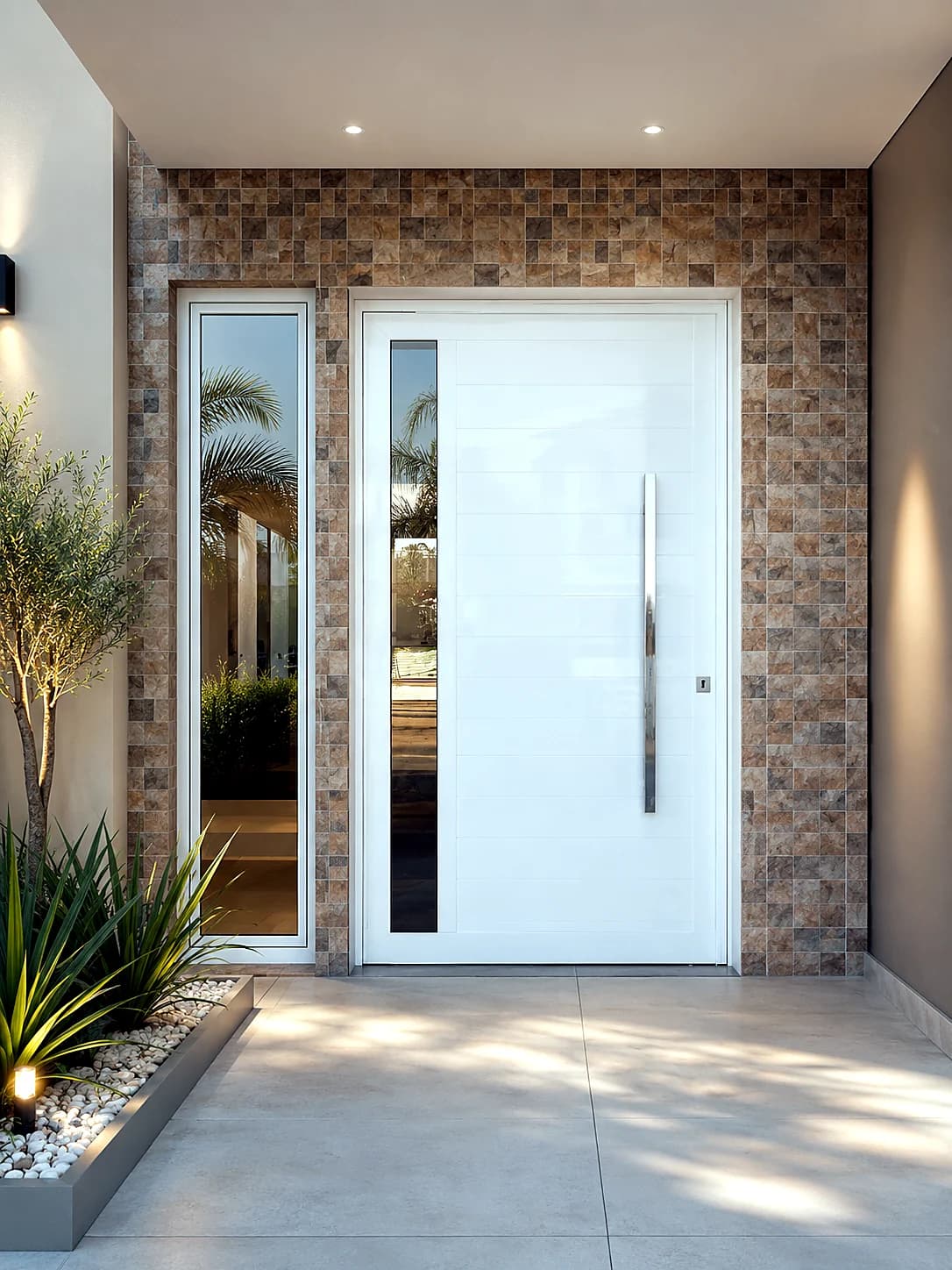 Porta pivotante de alumínio com acabamento premium — modelo 6