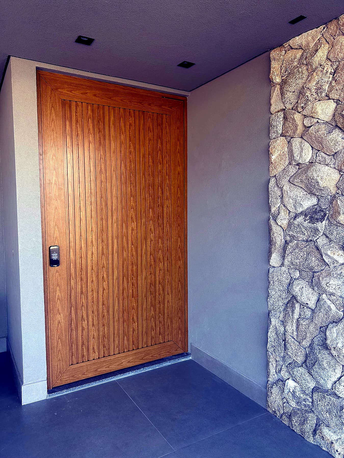 Porta pivotante de alumínio com acabamento premium — modelo 9